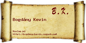Bogdány Kevin névjegykártya
