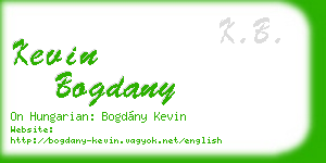 kevin bogdany business card
